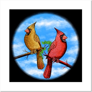 Red Cardinal bird cute red birds Posters and Art